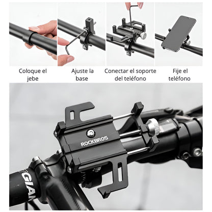 Soporte de teléfono para bicicleta 699 de Aluminio Rockbros