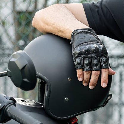 Guantes cortos de cuero para moto Rockbros