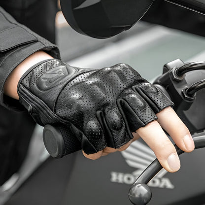 Guantes cortos de cuero para moto Rockbros