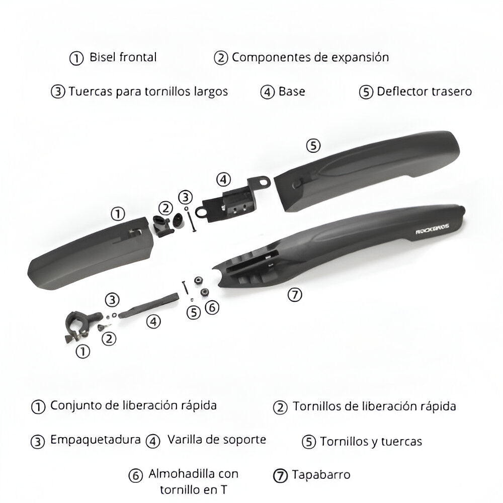 Tapabarro Delantero y Posterior con Luz Rockbros