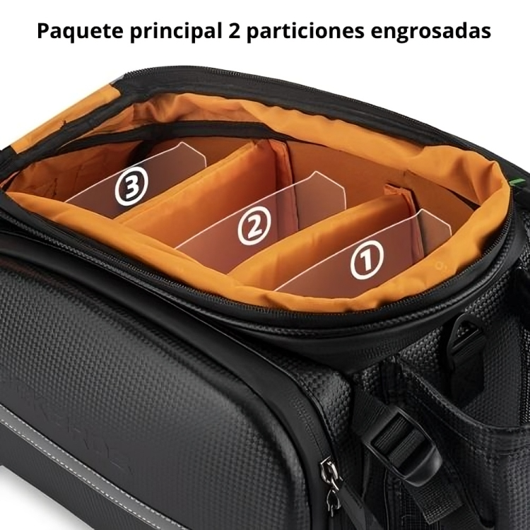 Bolso impermeable para parrilla de bicicleta de alta capacidad ideal para viajes