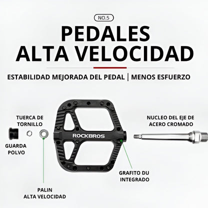 Pedales para bicicleta 2018-12A de Nylon antideslizantes Rockbros