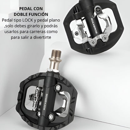 Pedales Automáticos SPD con Calas de Aluminio Rockbros