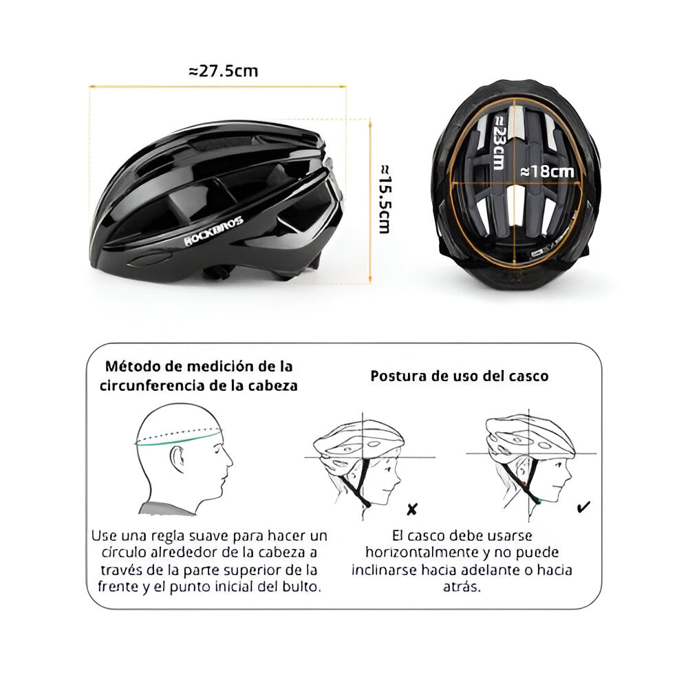 Casco ZK-013 con Luz posterior de 2000mah Recargable Rockbros