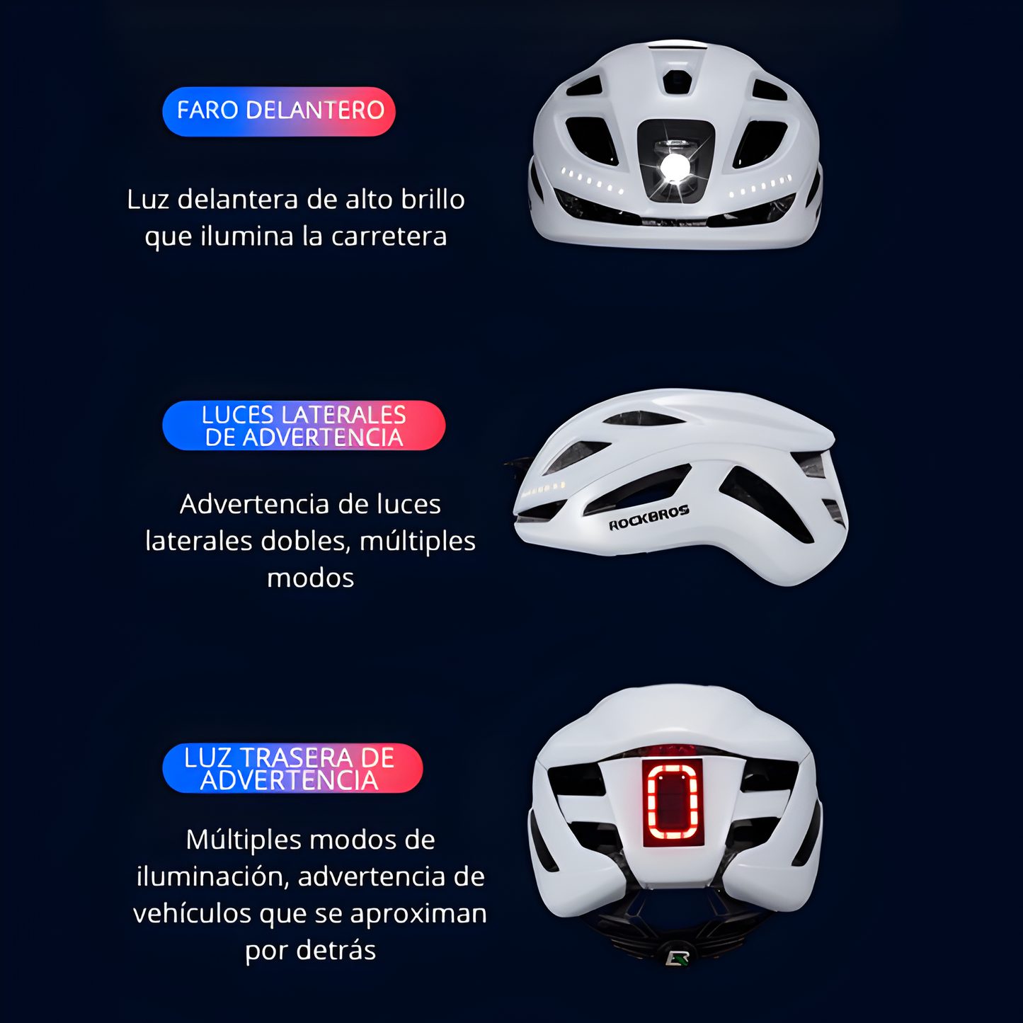 Casco ZK-077 con Luces Integradas Rockbros