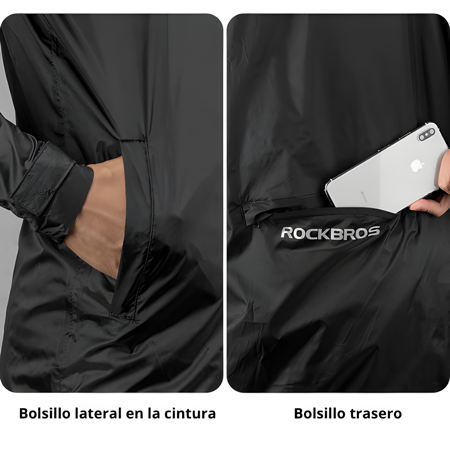 Casaca YPY013BK cortaviento con capucha Rockbros