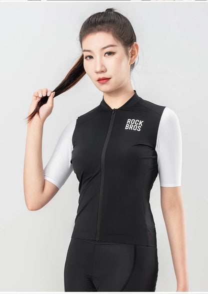 Jersey para mujer NEGRO / BLANCO YKK15 Rockbros