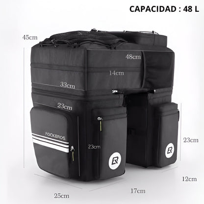 Alforja con mochila 2 en 1 para bicicleta Rockbros de 48L